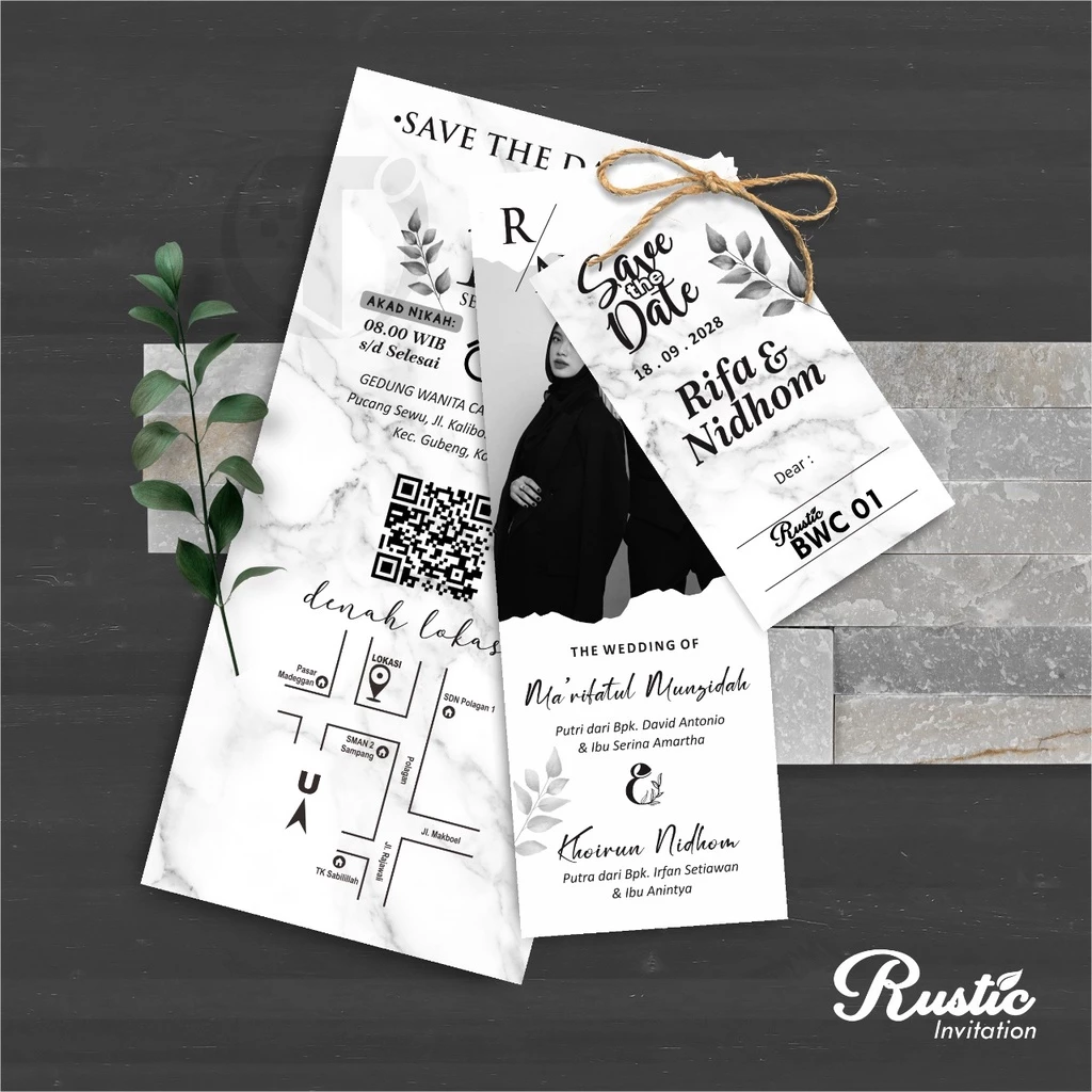 UNDANGAN PERNIKAHAN HANGTAG RUSTIC TALI BWC - Gambar 2