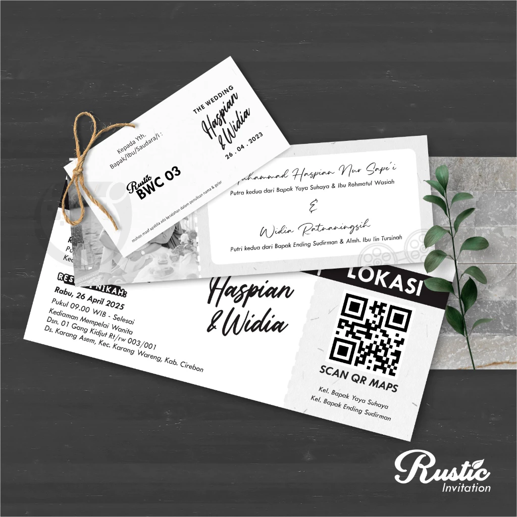 UNDANGAN PERNIKAHAN HANGTAG RUSTIC TALI BWC - Gambar 4