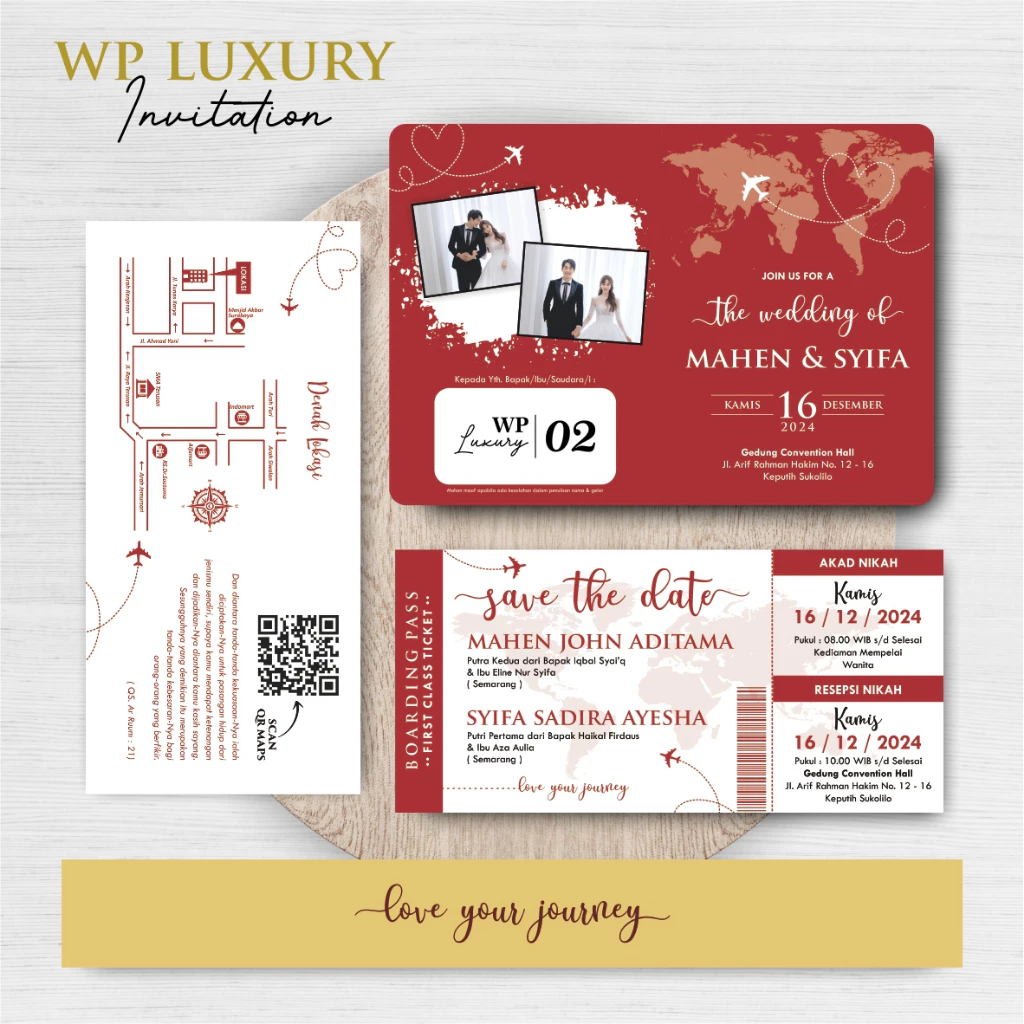 UNDANGAN NIKAH FOTO AESTHETIC - WEDDING PASSPORT INVITATION - Gambar 3