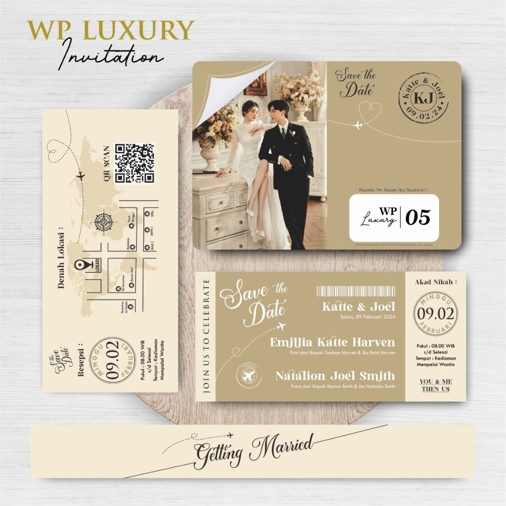 UNDANGAN NIKAH FOTO AESTHETIC - WEDDING PASSPORT INVITATION - Gambar 6