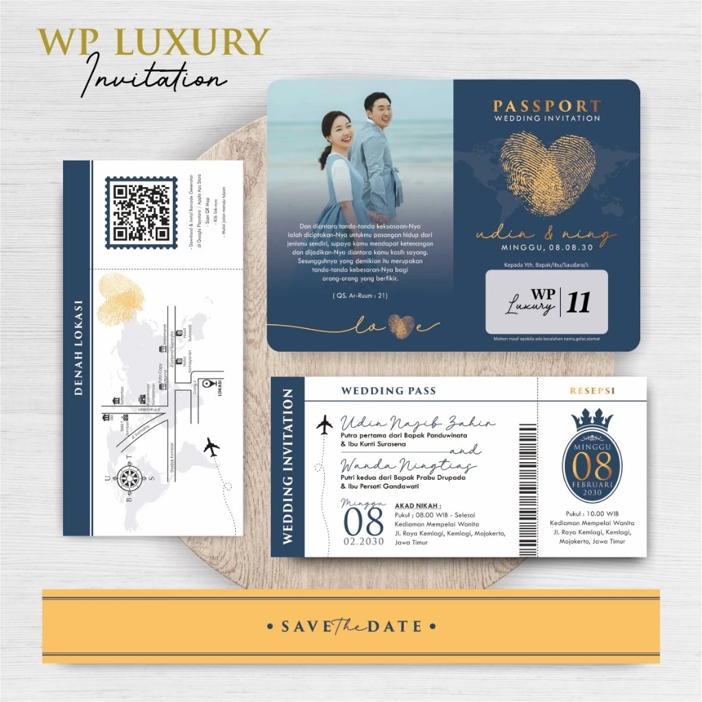 UNDANGAN NIKAH FOTO AESTHETIC - WEDDING PASSPORT INVITATION - Gambar 12