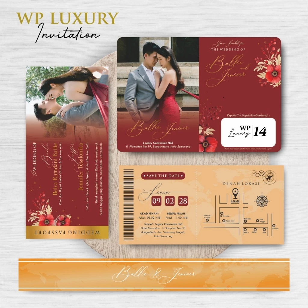 UNDANGAN NIKAH FOTO AESTHETIC - WEDDING PASSPORT INVITATION - Gambar 15
