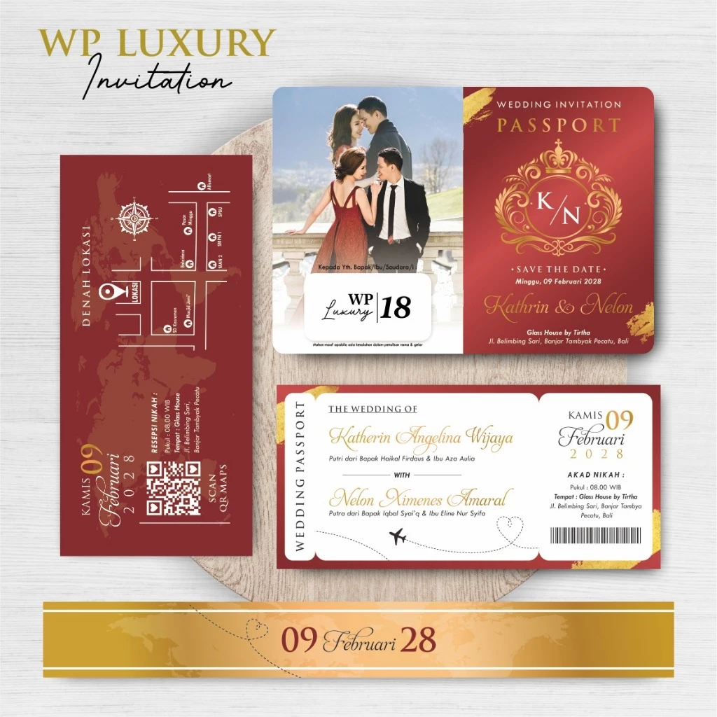UNDANGAN NIKAH FOTO AESTHETIC - WEDDING PASSPORT INVITATION - Gambar 19