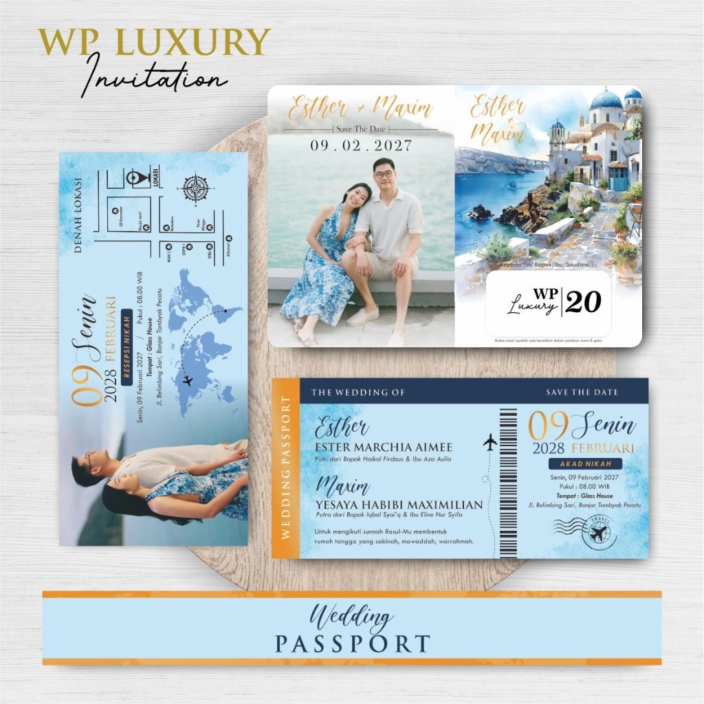 UNDANGAN NIKAH FOTO AESTHETIC - WEDDING PASSPORT INVITATION - Gambar 21