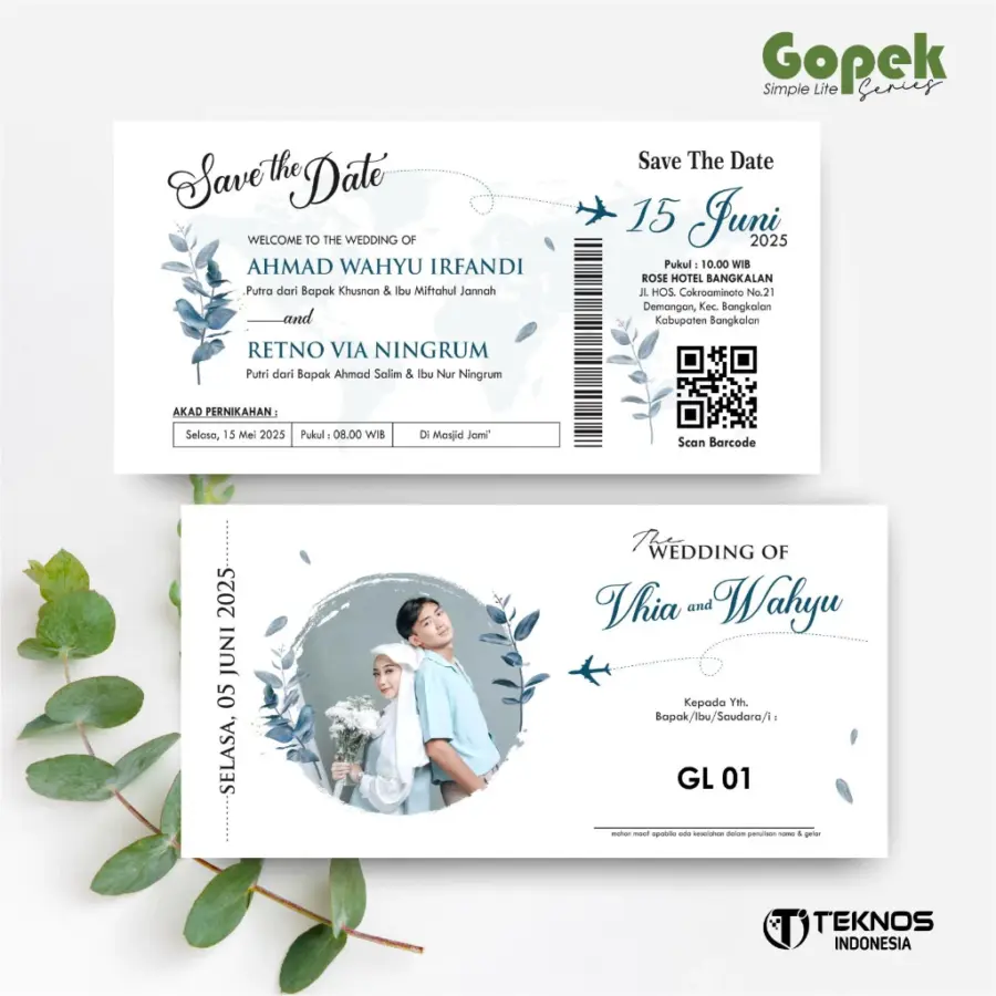 UNDANGAN PERNIKAHAN AESTHETIC GOPEK LITE COLOUR