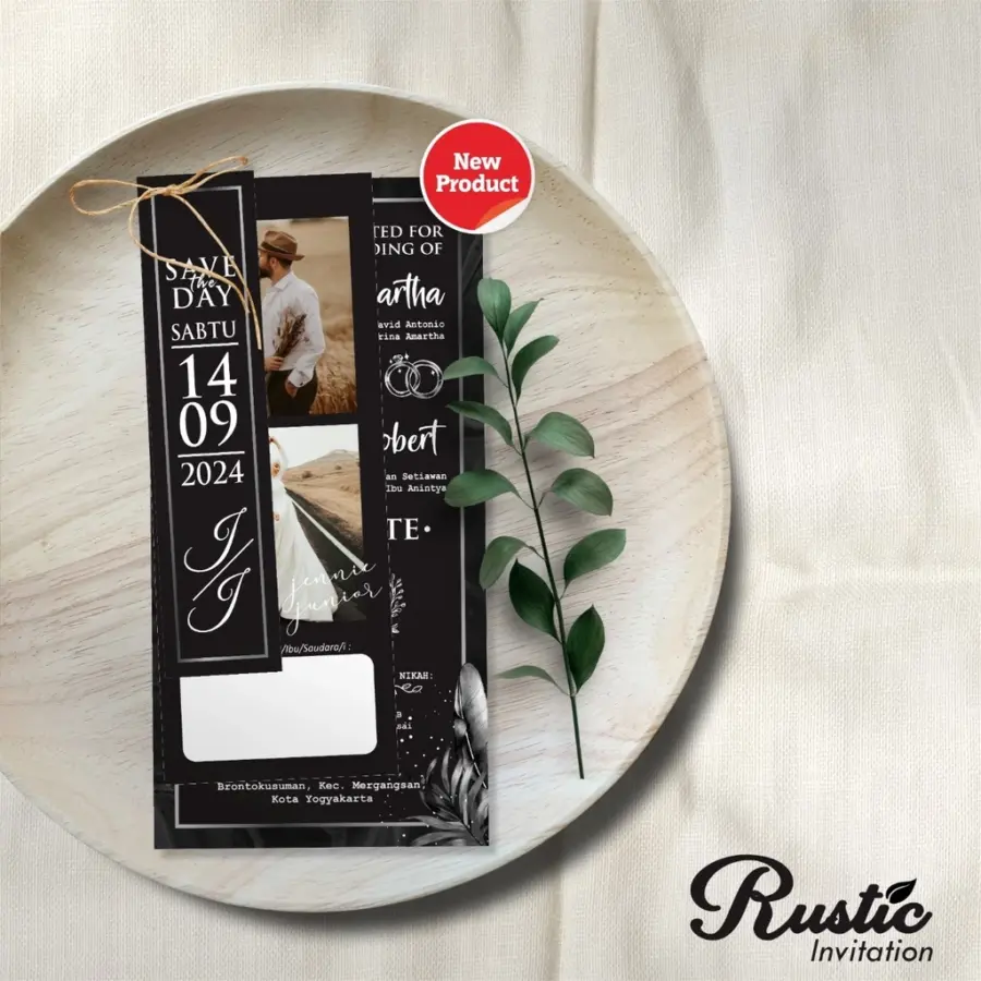 UNDANGAN PERNIKAHAN RUSTIC TALI SIMPLE MURAH - RUSTIC INVITATION - UNDANGAN AESTHETIC