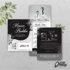 UNDANGAN PERNIKAHAN CUSTOM - UNDANGAN NIKAH GLOSSY BW A SERI 3 - SURAT NIKAH ELEGANT - BW GLOSSY A108