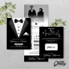 UNDANGAN PERNIKAHAN CUSTOM - UNDANGAN NIKAH GLOSSY BW A SERI 3 - SURAT NIKAH ELEGANT - BW GLOSSY A111
