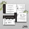 UNDANGAN PERNIKAHAN CUSTOM - UNDANGAN NIKAH GLOSSY BW A SERI 3 - SURAT NIKAH ELEGANT - BW GLOSSY A112