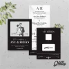 UNDANGAN PERNIKAHAN CUSTOM - UNDANGAN NIKAH GLOSSY BW A SERI 3 - SURAT NIKAH ELEGANT - BW GLOSSY A115