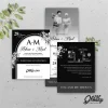 UNDANGAN PERNIKAHAN CUSTOM - UNDANGAN NIKAH GLOSSY BW A SERI 3 - SURAT NIKAH ELEGANT - BW GLOSSY A140