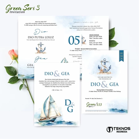 UNDANGAN PERNIKAHAN CUSTOM - UNDANGAN NIKAH GREEN SERI 3 BORDELES - UNDANGAN BAHAN BRIFCARD MURAH - Gambar 13