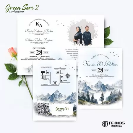 UNDANGAN PERNIKAHAN MURAH - UNDANGAN NIKAH BORDERLESS - UNDANGAN FULLCOLOR GREEN SERI 2 - Gambar 3
