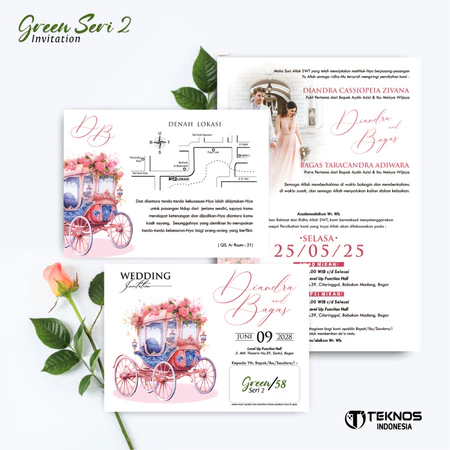 UNDANGAN PERNIKAHAN MURAH - UNDANGAN NIKAH BORDERLESS - UNDANGAN FULLCOLOR GREEN SERI 2 - Gambar 5