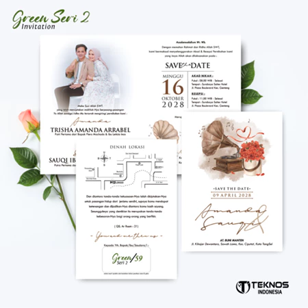 UNDANGAN PERNIKAHAN MURAH - UNDANGAN NIKAH BORDERLESS - UNDANGAN FULLCOLOR GREEN SERI 2 - Gambar 6