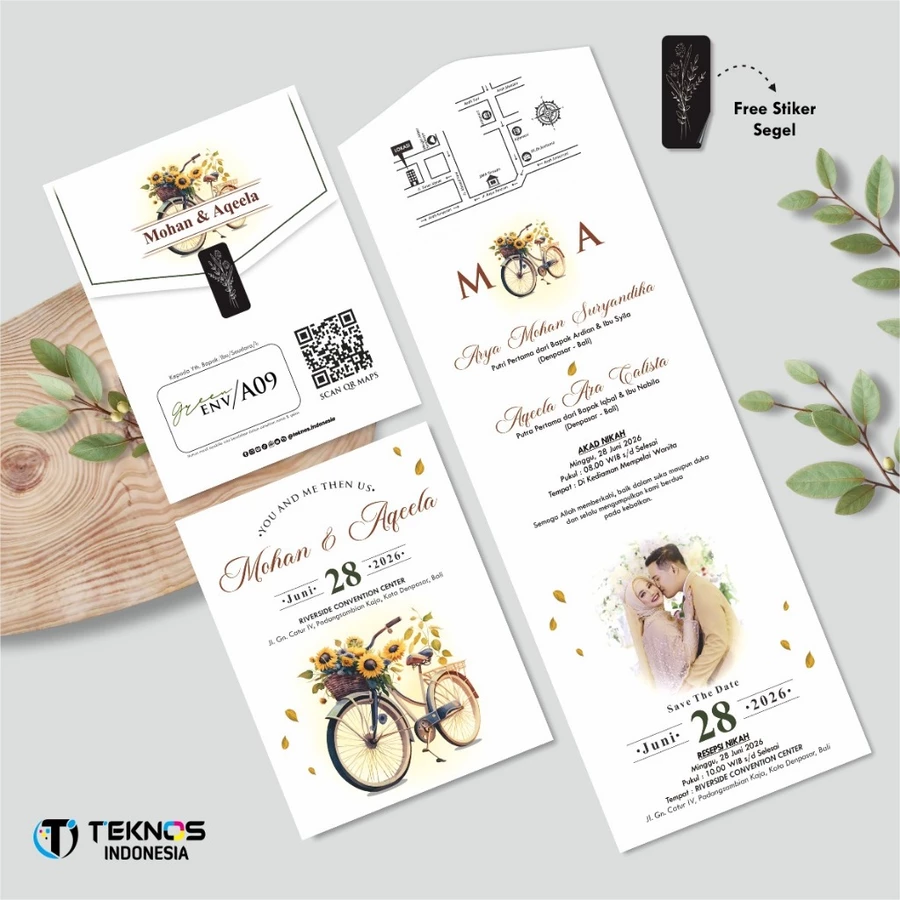 UNDANGAN PERNIKAHAN GREEN ENVELOPE - UNDANGAN SEMI AMPLOP COLOUR SIMPLE - Gambar 10