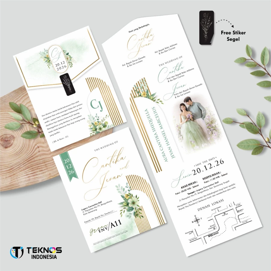 UNDANGAN PERNIKAHAN GREEN ENVELOPE - UNDANGAN SEMI AMPLOP COLOUR SIMPLE - Gambar 12