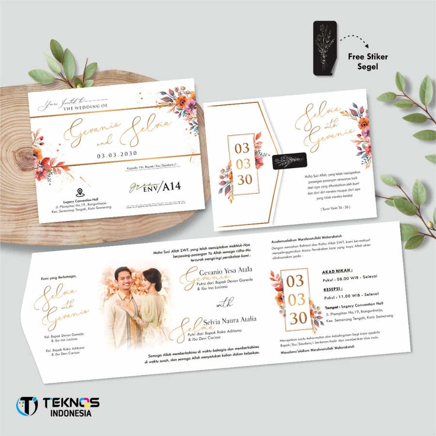 UNDANGAN PERNIKAHAN GREEN ENVELOPE - UNDANGAN SEMI AMPLOP COLOUR SIMPLE - Gambar 15