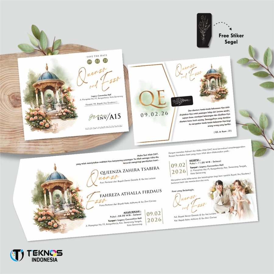 UNDANGAN PERNIKAHAN GREEN ENVELOPE - UNDANGAN SEMI AMPLOP COLOUR SIMPLE - Gambar 16