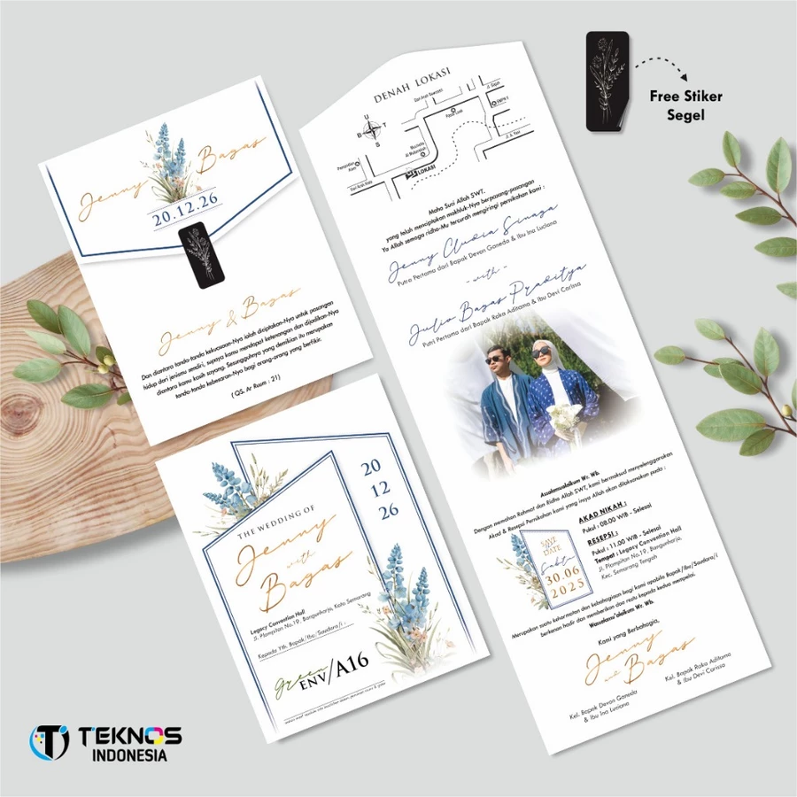 UNDANGAN PERNIKAHAN GREEN ENVELOPE - UNDANGAN SEMI AMPLOP COLOUR SIMPLE - Gambar 17