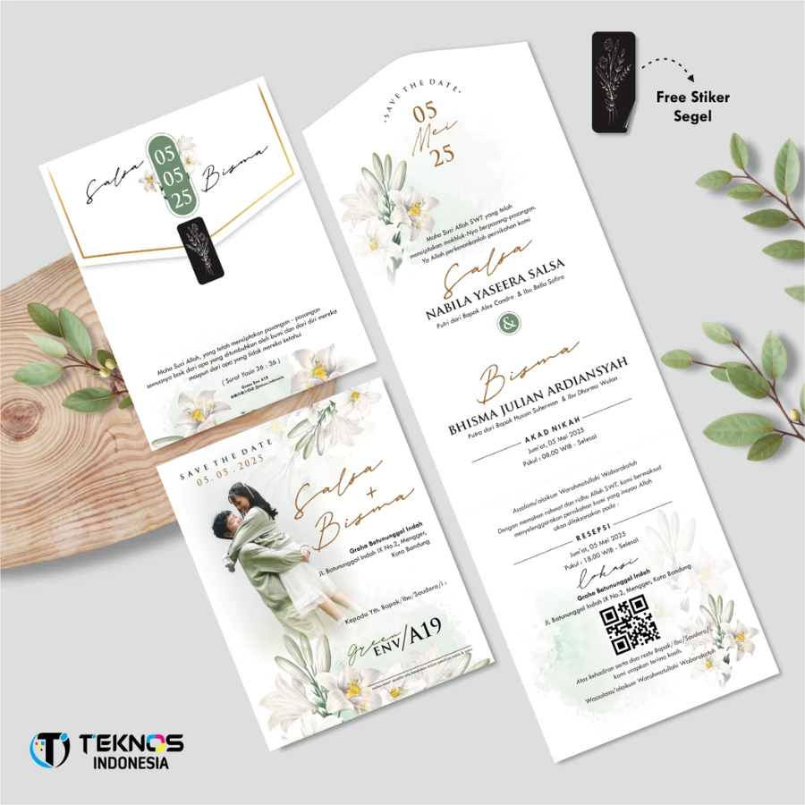 UNDANGAN PERNIKAHAN GREEN ENVELOPE - UNDANGAN SEMI AMPLOP COLOUR SIMPLE - Gambar 20