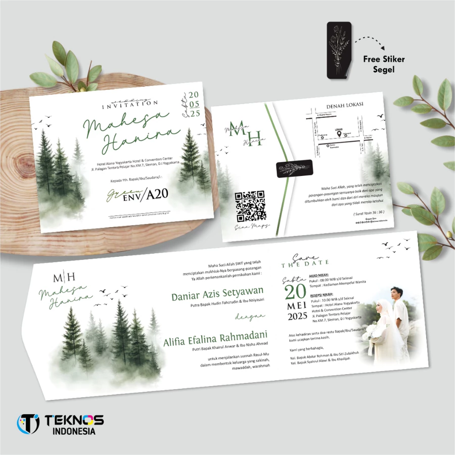 UNDANGAN PERNIKAHAN GREEN ENVELOPE - UNDANGAN SEMI AMPLOP COLOUR SIMPLE - Gambar 21