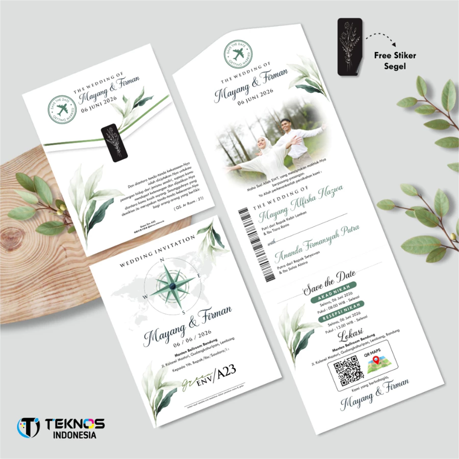 UNDANGAN PERNIKAHAN GREEN ENVELOPE - UNDANGAN SEMI AMPLOP COLOUR SIMPLE - Gambar 24