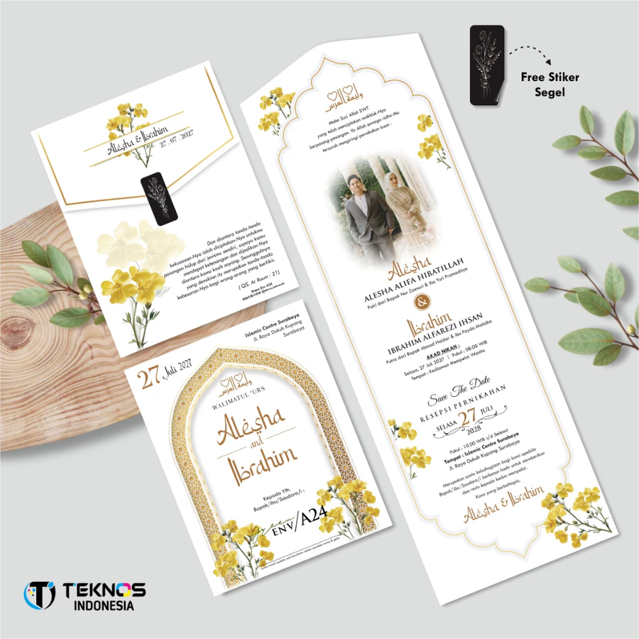 UNDANGAN PERNIKAHAN GREEN ENVELOPE - UNDANGAN SEMI AMPLOP COLOUR SIMPLE - Gambar 25