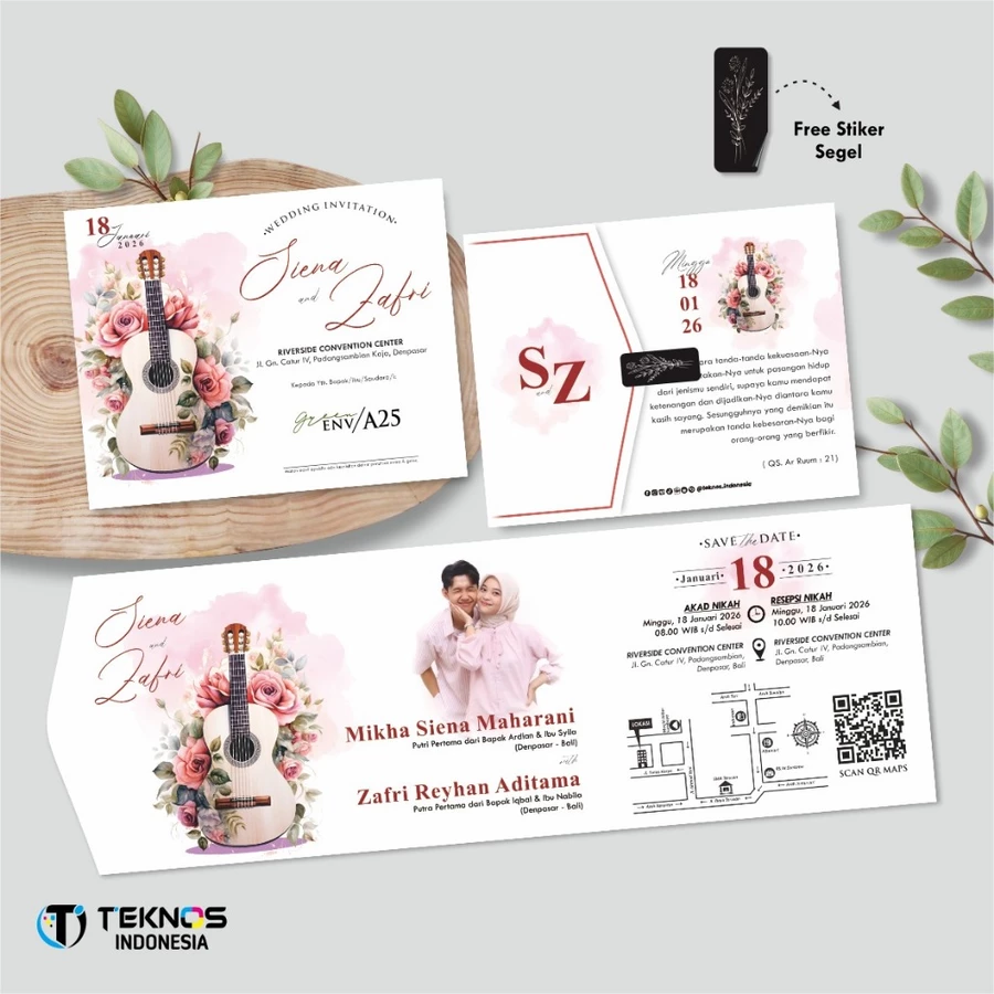 UNDANGAN PERNIKAHAN GREEN ENVELOPE - UNDANGAN SEMI AMPLOP COLOUR SIMPLE - Gambar 26
