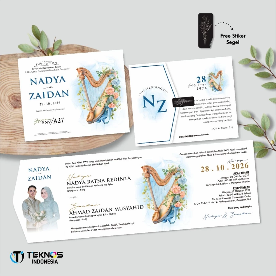 UNDANGAN PERNIKAHAN GREEN ENVELOPE - UNDANGAN SEMI AMPLOP COLOUR SIMPLE - Gambar 28