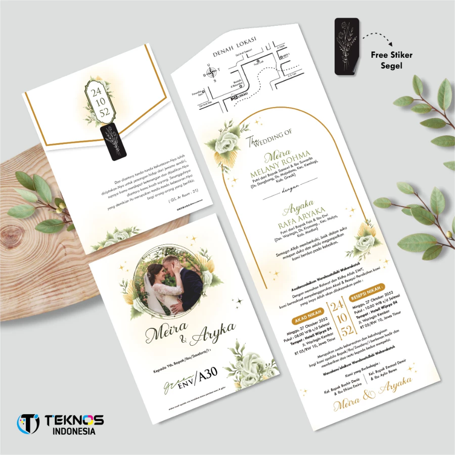 UNDANGAN PERNIKAHAN GREEN ENVELOPE - UNDANGAN SEMI AMPLOP COLOUR SIMPLE - Gambar 31
