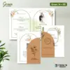 UNDANGAN PERNIKAHAN CUSTOM FULL COLOUR - UNDANGAN NIKAH GREEN AMPLOP KRAFT ROUND SERIES - Green 14 + Amp K.R