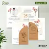 UNDANGAN PERNIKAHAN CUSTOM FULL COLOUR - UNDANGAN NIKAH GREEN AMPLOP KRAFT ROUND SERIES - Green 16 + Amp K.R