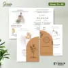 UNDANGAN PERNIKAHAN CUSTOM FULL COLOUR - UNDANGAN NIKAH GREEN AMPLOP KRAFT ROUND SERIES - Green 18 + Amp K.R