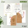 UNDANGAN PERNIKAHAN CUSTOM FULL COLOUR - UNDANGAN NIKAH GREEN AMPLOP KRAFT ROUND SERIES - Green 20 + Amp K.R