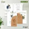 UNDANGAN PERNIKAHAN CUSTOM FULL COLOUR - UNDANGAN NIKAH GREEN AMPLOP KRAFT ROUND SERIES - Green 21 + Amp K.R