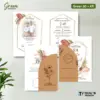UNDANGAN PERNIKAHAN CUSTOM FULL COLOUR - UNDANGAN NIKAH GREEN AMPLOP KRAFT ROUND SERIES - Green 30 + Amp K.R