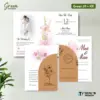 UNDANGAN PERNIKAHAN CUSTOM FULL COLOUR - UNDANGAN NIKAH GREEN AMPLOP KRAFT ROUND SERIES - Green 39 + Amp K.R