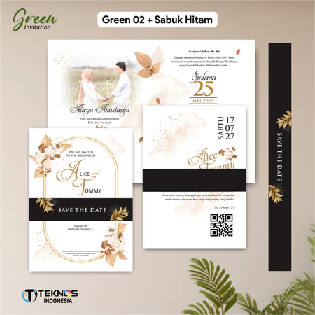 UNDANGAN PERNIKAHAN GREEN COLOUR AESTHETIC - UNDANGAN NIKAH GREEN SABUK SERIES - Gambar 2