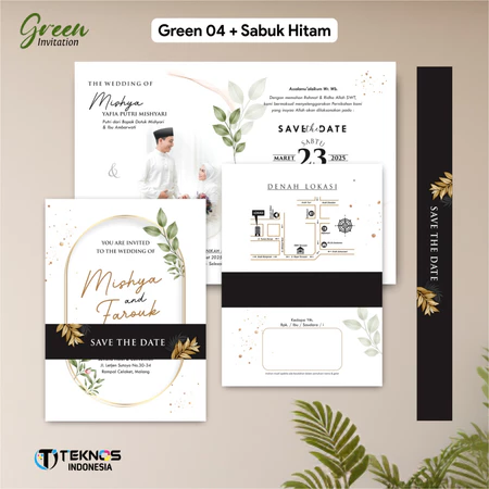 UNDANGAN PERNIKAHAN GREEN COLOUR AESTHETIC - UNDANGAN NIKAH GREEN SABUK SERIES - Gambar 4