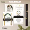 UNDANGAN PERNIKAHAN GREEN COLOUR AESTHETIC - UNDANGAN NIKAH GREEN SABUK SERIES - Green50+SabukHitam