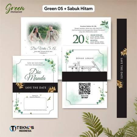 UNDANGAN PERNIKAHAN GREEN COLOUR AESTHETIC - UNDANGAN NIKAH GREEN SABUK SERIES - Gambar 5