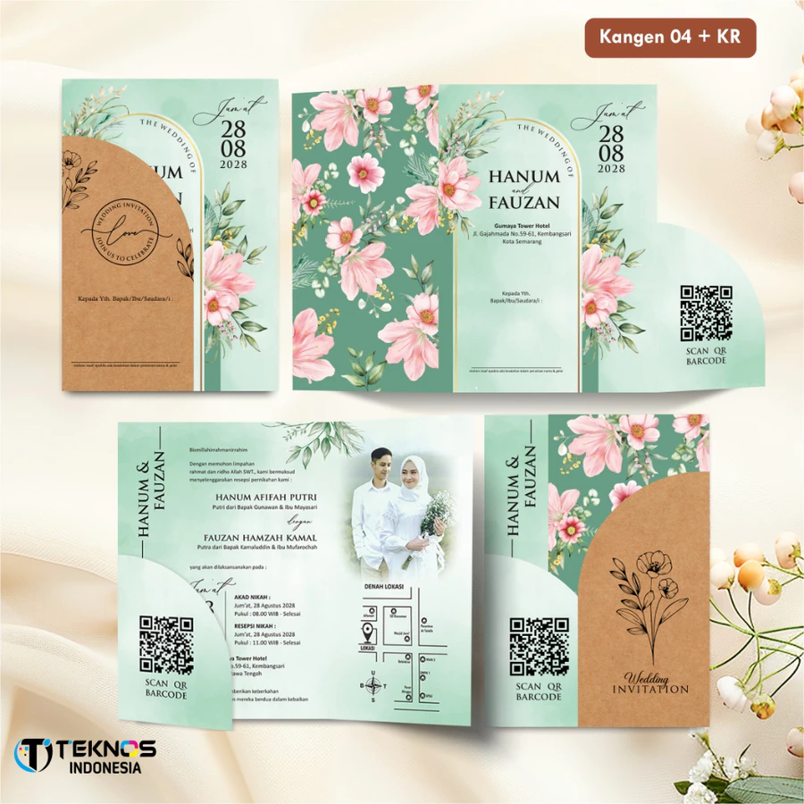 UNDANGAN PERNIKAHAN BLANGKO FULL COLOUR - UNDANGAN NIKAH KASIH AMPLOP KRAFT ROUND SERIES - Gambar 4