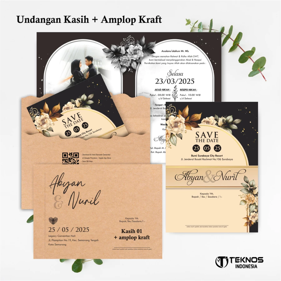 UNDANGAN PERNIKAHAN AMPLOP AESTHETIC - UNDANGAN NIKAH AMPLOP KASIH - UNDANGAN AMPLOP KEKINIAN - Gambar 5