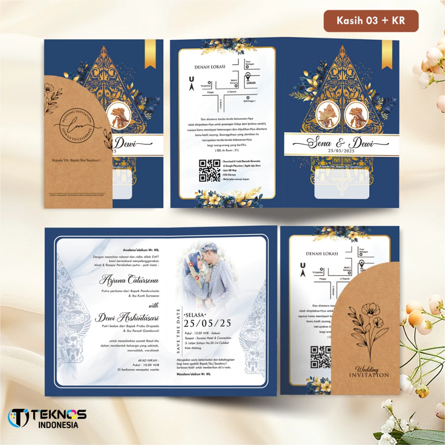 UNDANGAN PERNIKAHAN BLANGKO FULL COLOUR - UNDANGAN NIKAH KASIH AMPLOP KRAFT ROUND SERIES