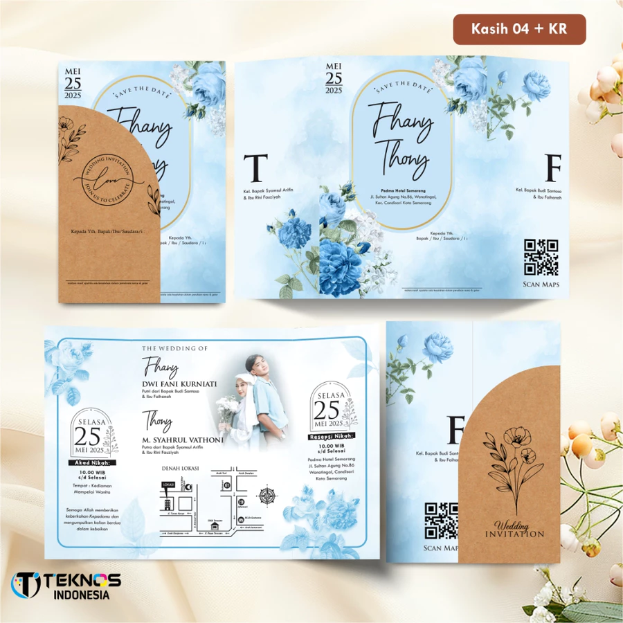 UNDANGAN PERNIKAHAN BLANGKO FULL COLOUR - UNDANGAN NIKAH KASIH AMPLOP KRAFT ROUND SERIES - Gambar 7