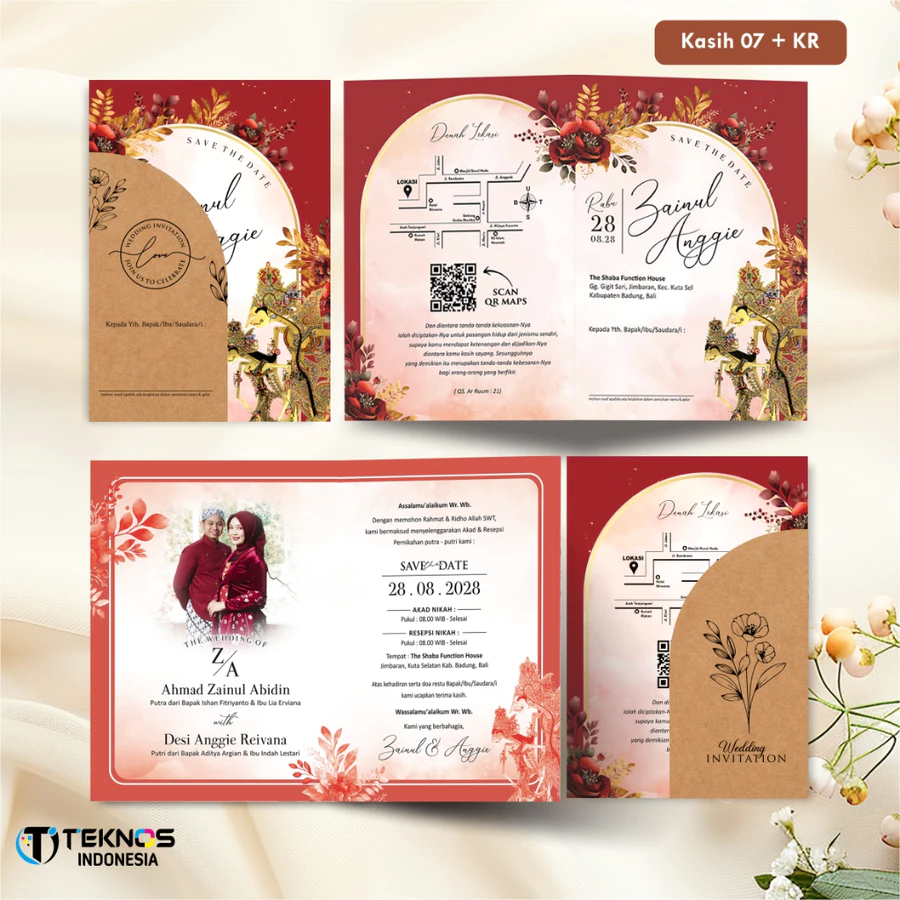 UNDANGAN PERNIKAHAN BLANGKO FULL COLOUR - UNDANGAN NIKAH KASIH AMPLOP KRAFT ROUND SERIES - Gambar 10