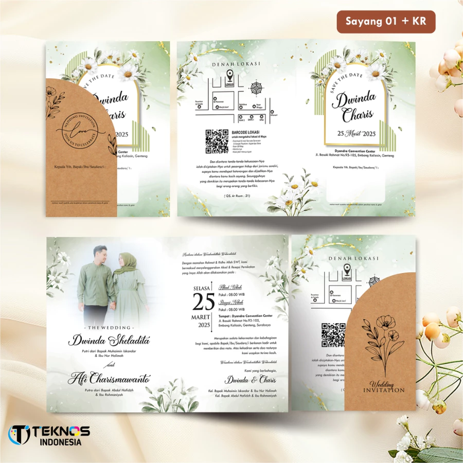 UNDANGAN PERNIKAHAN BLANGKO FULL COLOUR - UNDANGAN NIKAH KASIH AMPLOP KRAFT ROUND SERIES - Gambar 11