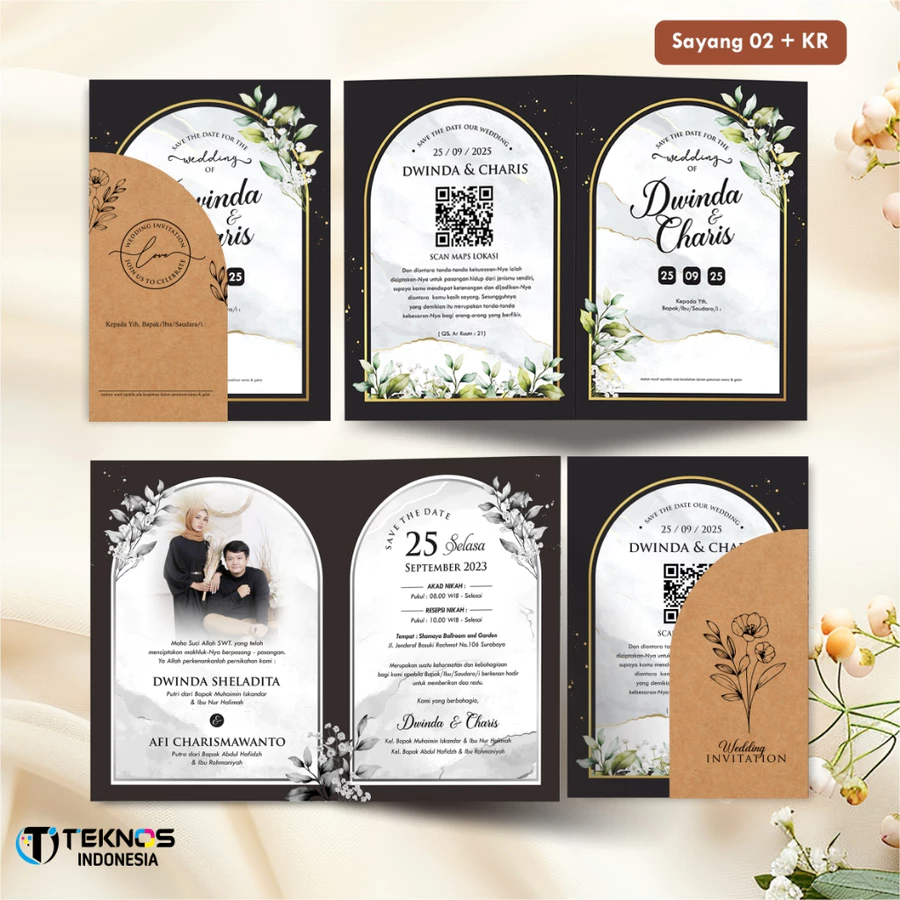 UNDANGAN PERNIKAHAN BLANGKO FULL COLOUR - UNDANGAN NIKAH KASIH AMPLOP KRAFT ROUND SERIES - Gambar 12