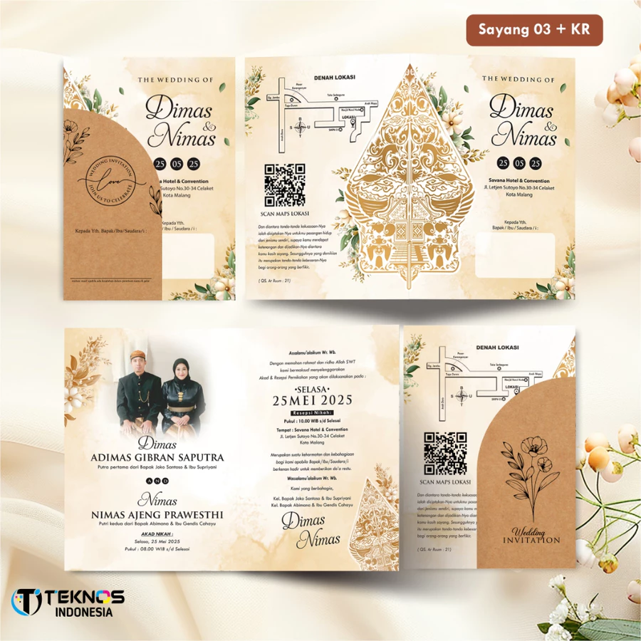 UNDANGAN PERNIKAHAN BLANGKO FULL COLOUR - UNDANGAN NIKAH KASIH AMPLOP KRAFT ROUND SERIES - Gambar 13